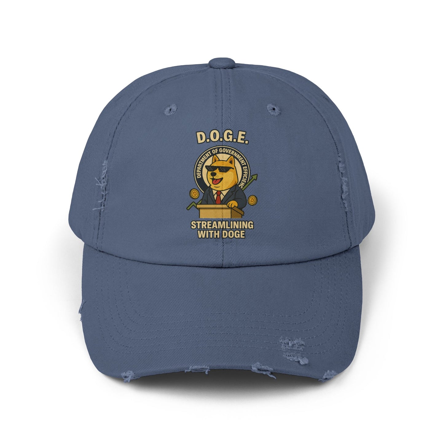 DOGE/ "🏛️ D.O.G.E. Official Hat " – Distressed Cap
