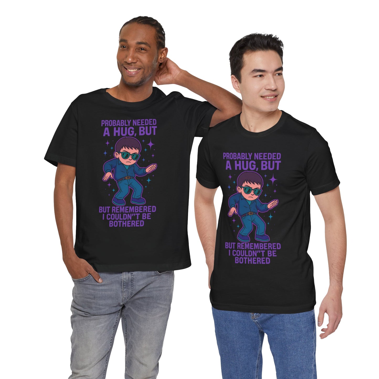 CARTOON GYPSY KID UNBOTHERED - PROBABLY NEEDED A HUG MEME - GRAPHIC MEME TEE