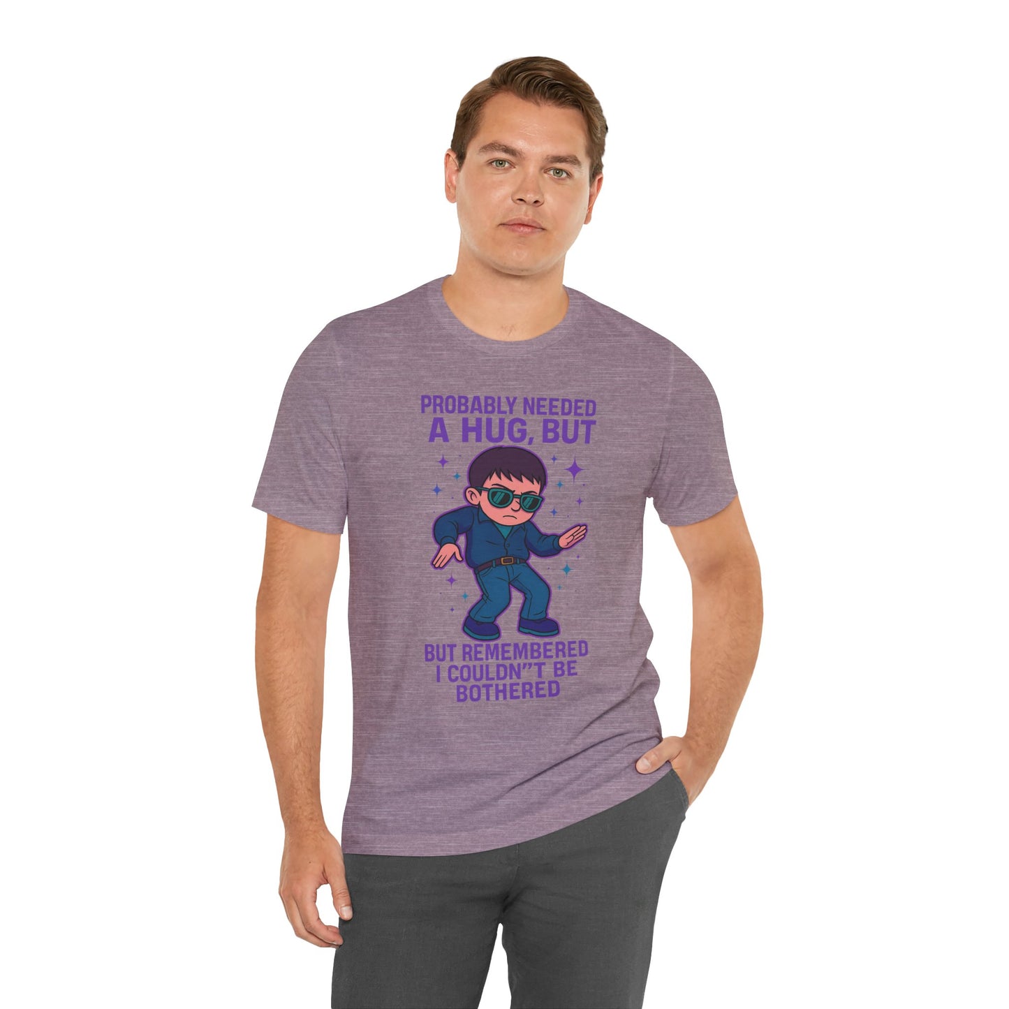 CARTOON GYPSY KID UNBOTHERED - PROBABLY NEEDED A HUG MEME - GRAPHIC MEME TEE