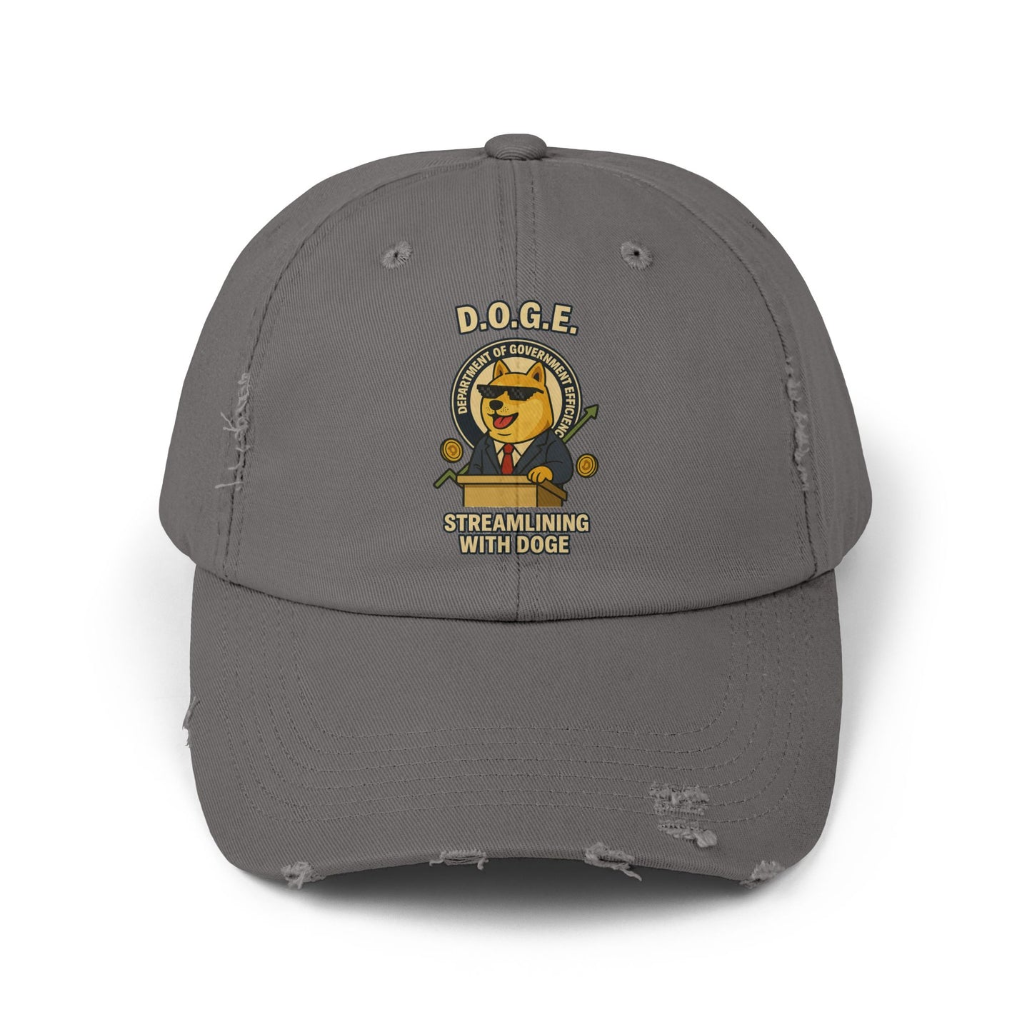 DOGE/ "🏛️ D.O.G.E. Official Hat " – Distressed Cap