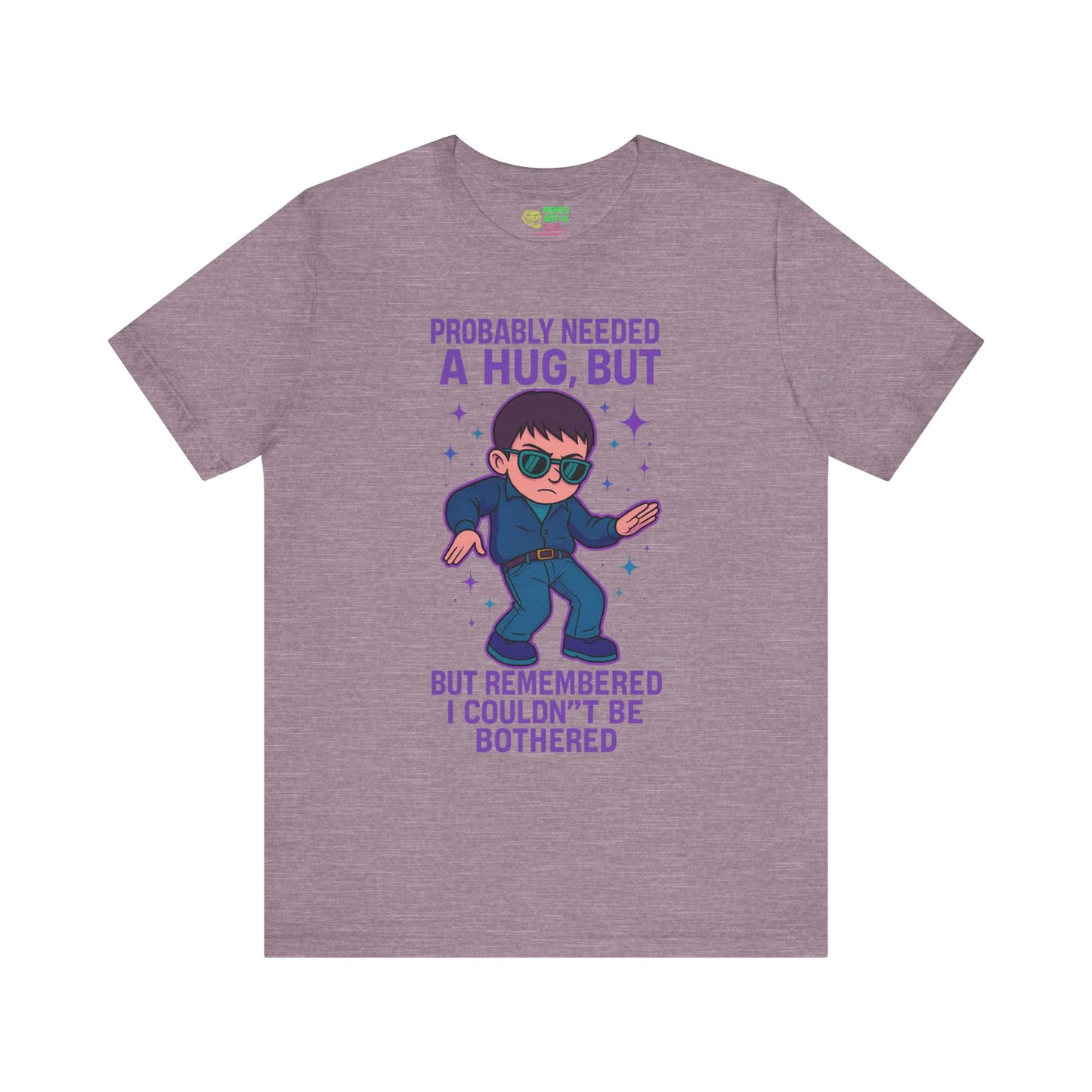 CARTOON GYPSY KID UNBOTHERED - PROBABLY NEEDED A HUG MEME - GRAPHIC MEME TEE