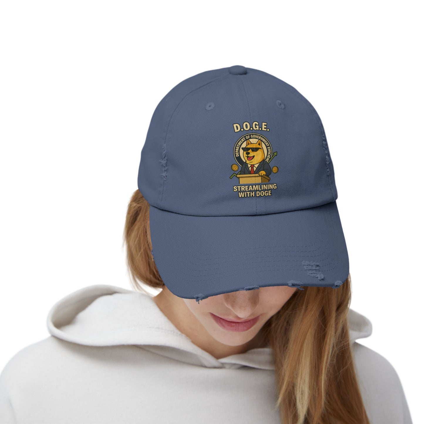 DOGE/ "🏛️ D.O.G.E. Official Hat " – Distressed Cap