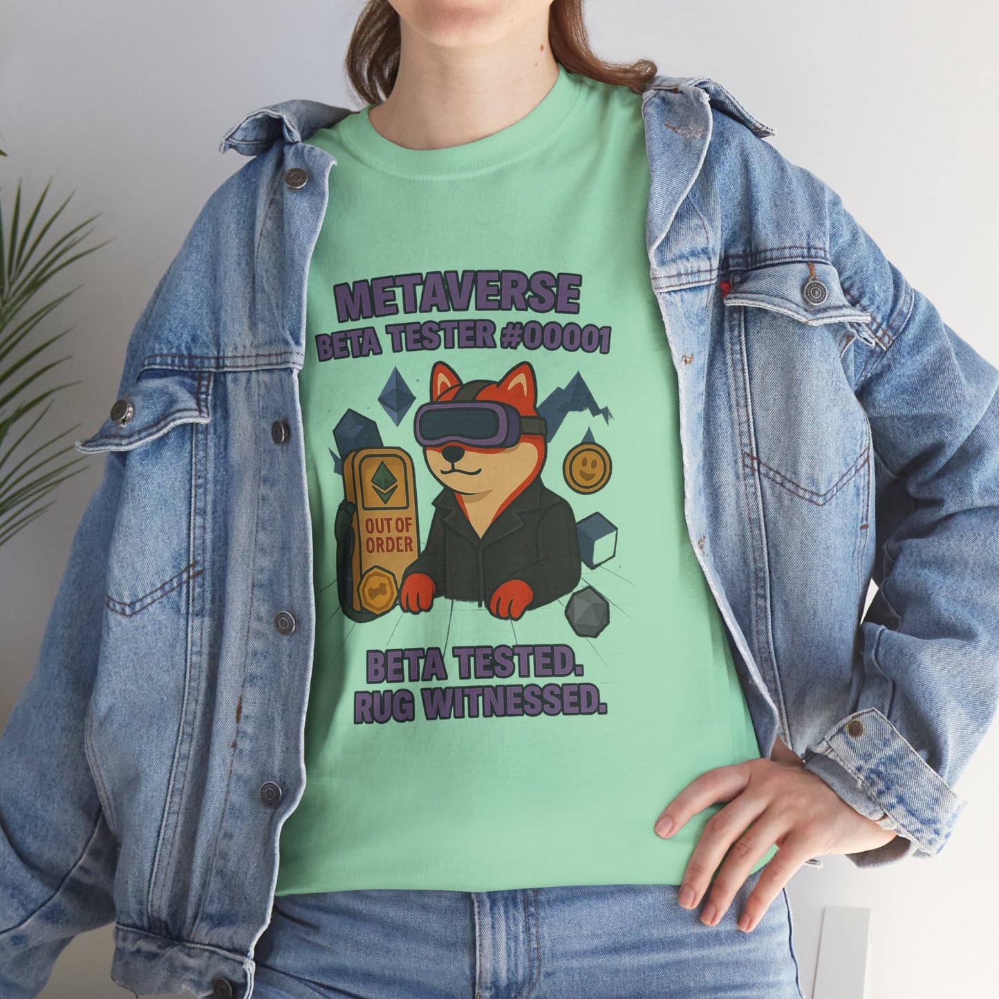 SHIB/ “Metaverse Beta Tester #0001” Heavy Cotton Tee