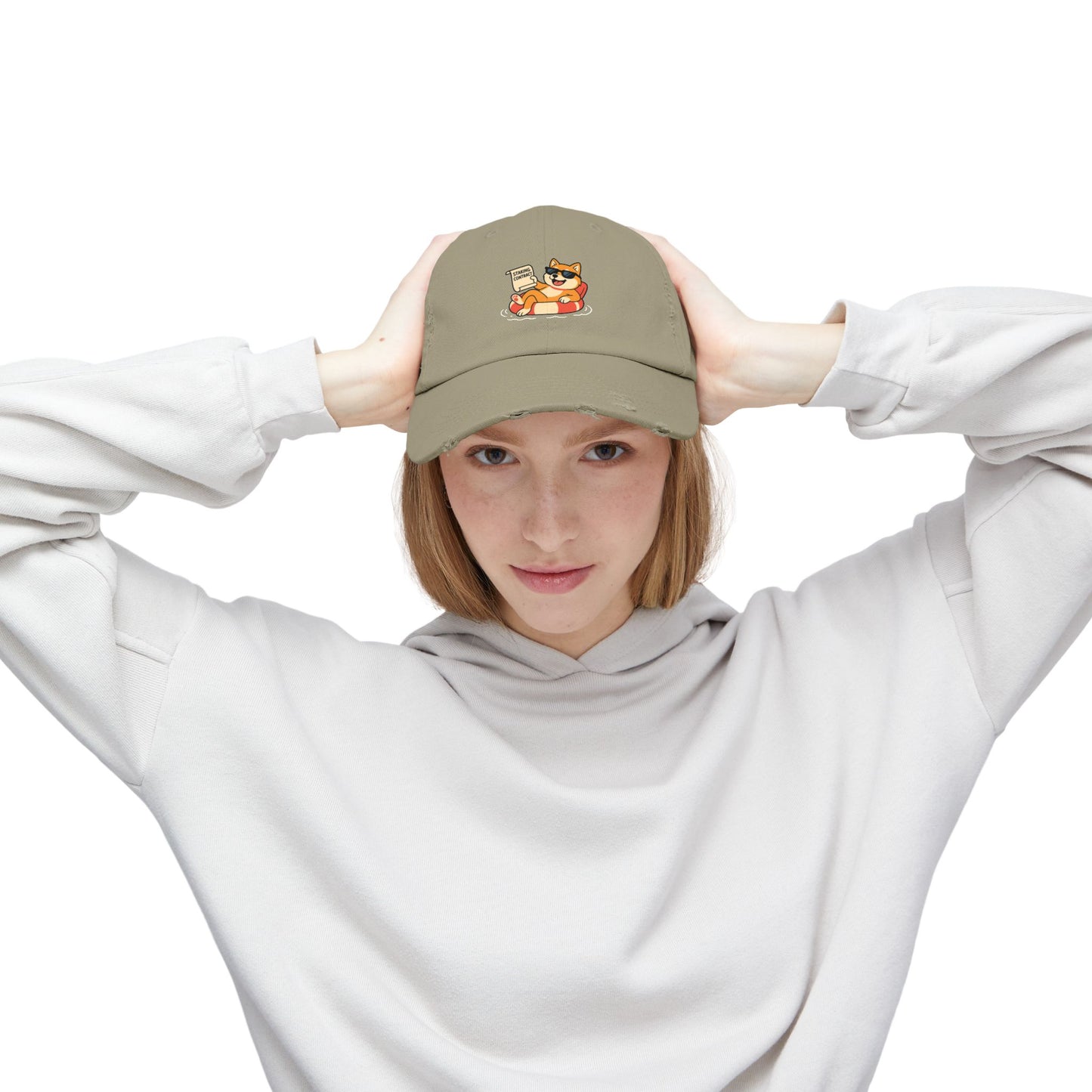SHIB/ "Staked & Unbothered" –  Distressed Cap